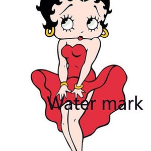 BETTY BOOP in red*skirt flies up*Oh Darling*Quilt art fabric block*Quilts,Pillows,Sachets*Ready to stitch*Create Tee shirts, Jean jackets