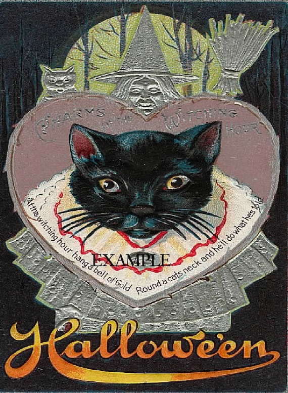 HALLOWEEN cat fabric blockOne 5 x7 100 per cent cotton fabric block.  Make pillowS, sachets,ornaments,decoupage