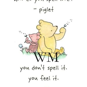 Cita de WINNIE THE POOH C amor*Tela*Bloque de tela*Libro de cuentos*Listo para bordar*Hoja de tela para arte de colcha*Listo para coser*