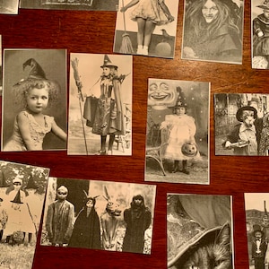 Convites de Halloween com 25 cartões raros, estilo vintage, foto real, série um, cartões de agradecimento, etiquetas e cartões de visita.