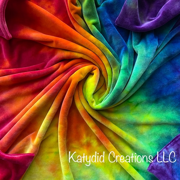 Rainbow Colorway - Custom Order Hand Dyed Organic Bamboo Velour Blanket - Stadium Blanket - Throw - Baby