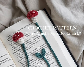Crochet Mushroom Bookmark Pattern | PDF-file | Beginnerfriendly Crochet | Gift for Booklovers | Crochet Bookmark | Mushroom | Cottagecore