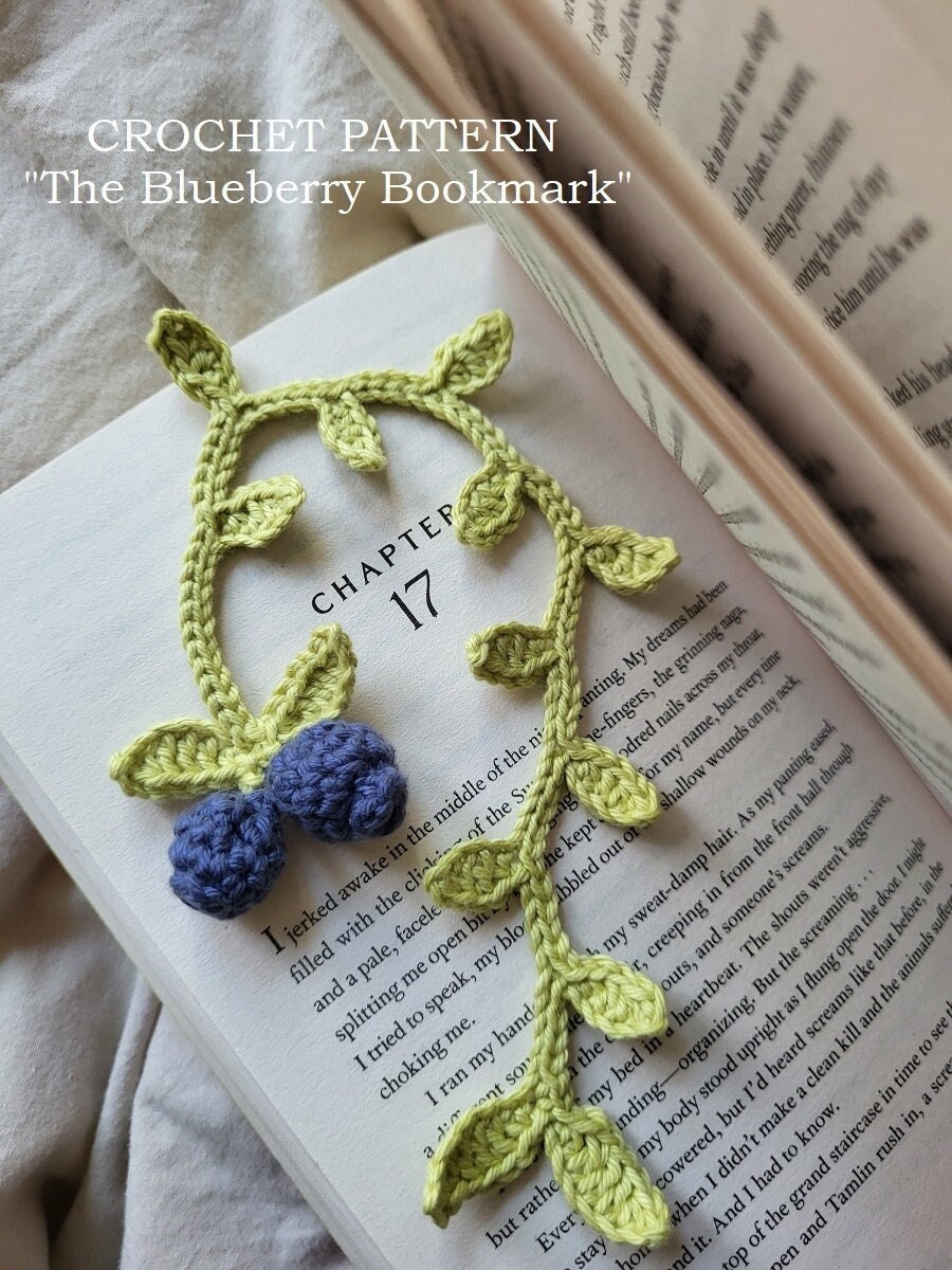 39 Blueberry Crochet Patterns for Fruit-Inspired Amigurumi, Keychains, Plushies, and More 20 Crochet Blueberry Bookmark -file Beginner Friendly