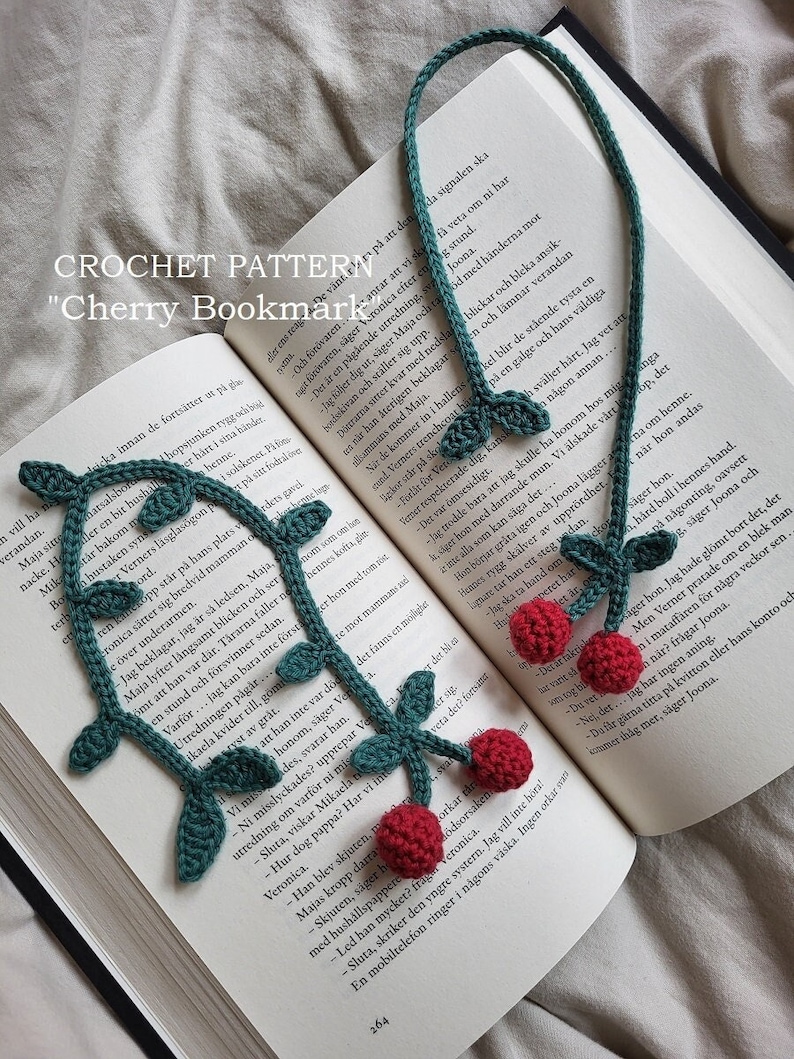 Crochet Cherry Bookmark Pattern | Pdf-file | Beginner Friendly Crochet ...