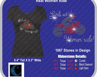 Real Women Ride  Bling Rhinestone design Download