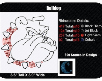 Bulldog Mascot Bling Rhinestone design Download