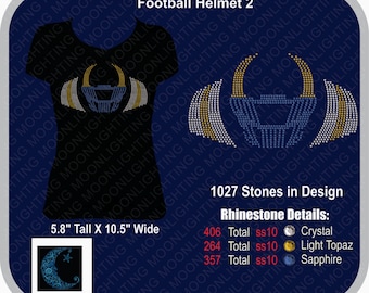 Football Helmet 2 and pads with Drop in space   Bling Rhinestone design Download