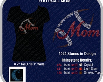 Football MOM   Bling Rhinestone design Download