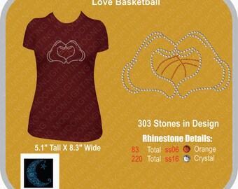 Love Basketball Bling Rhinestone design Download