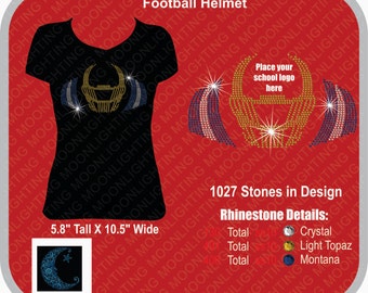 Football Helmet and pads with Drop in space   Bling Rhinestone design Download