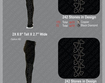 Heart Scroll Pants design and A second design Free Bling Rhinestone design Download