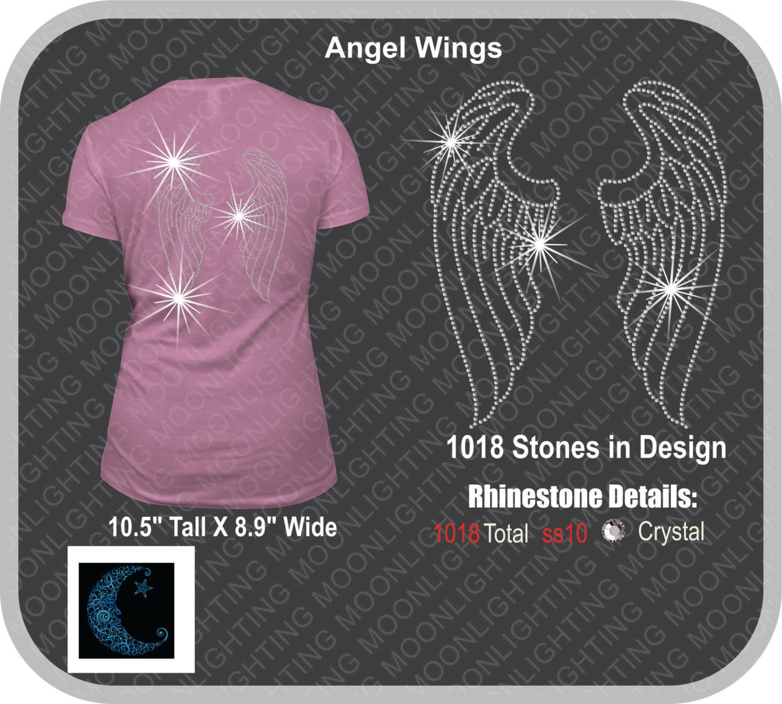 Angel Wings Bling Rhinestone Design Download Etsy