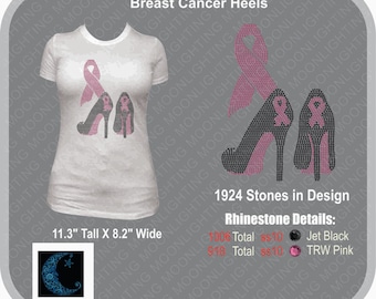 Breast  Cancer Heels   Bling Rhinestone design Download