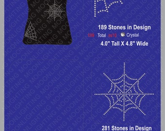 Halloween Spider webs 2 designs  Bling Rhinestone design Download