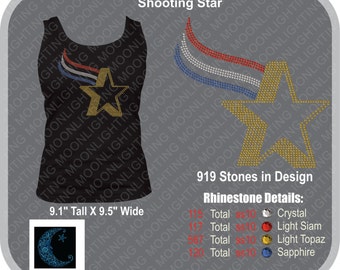 Shooting Star designs Bling Rhinestone design Download