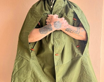 Romanian Plash-palatka, rain cape/shelter half, surplus, Olive, 1.80x1.80m -military stock/ never used.