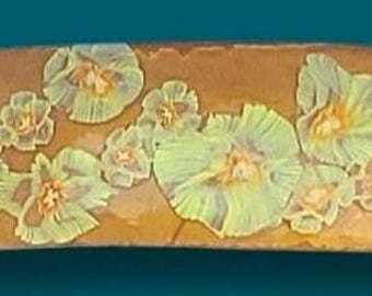 Wide Daffodil Barrette, Super grip, Vintage Made in France clip