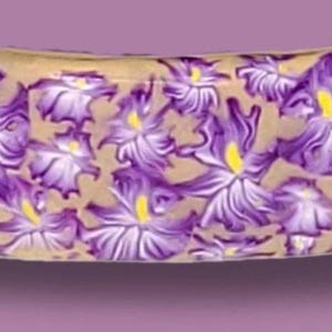 Iris Haarspange, Ecru Hintergrund, Super Grip, Clip Vintage Made in France