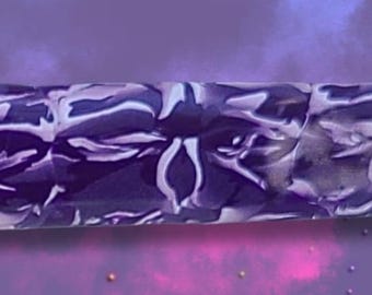 Purple and white barrette, super grip, Vintage Made in France clip