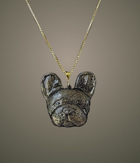 French Bulldog pendant necklace, brindle