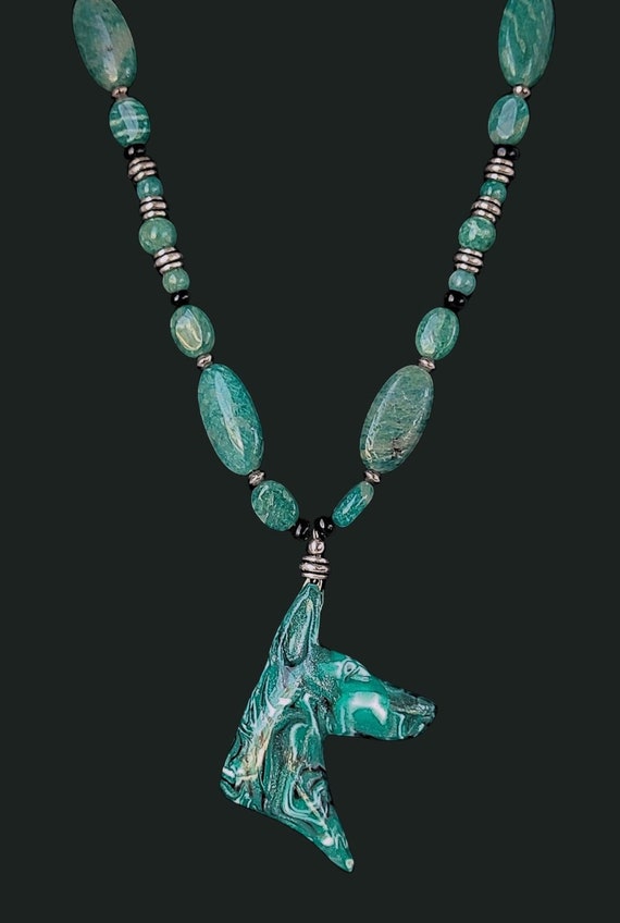 Russian Amazonite Doberman Necklace