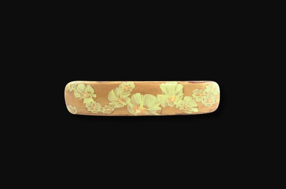 Daffodil barrette, medium size, super grip, vintage made in france clip