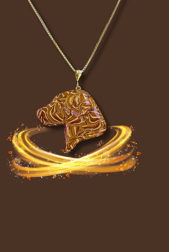 Labrador Retriever Brown Mosaic Pendant Necklace