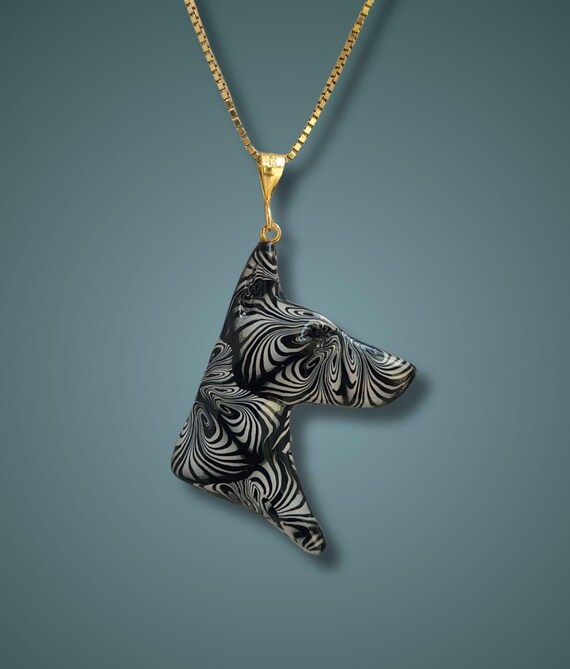 Doberman Black and White Paradox Necklace