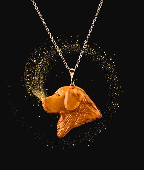 Gold Golden Retriever Necklace