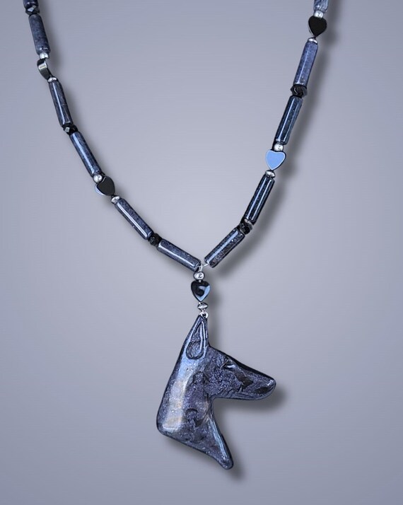Dumortierite Doberman Necklace
