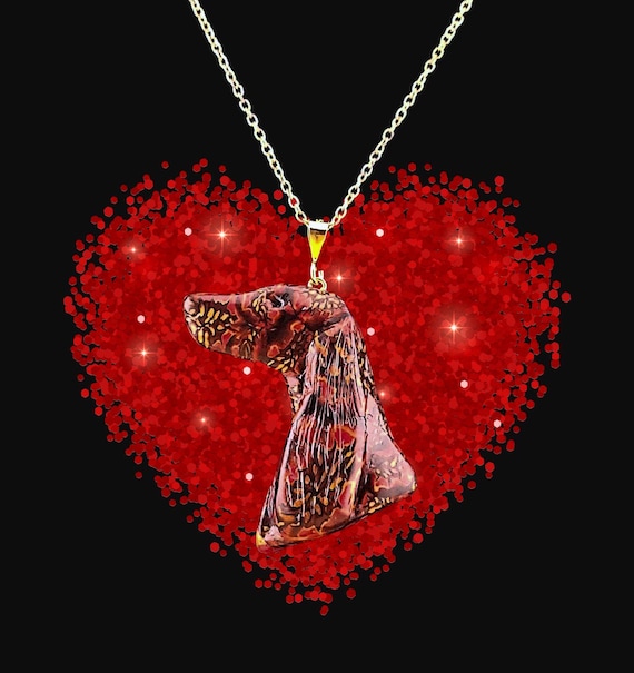 Irish Setter Necklace Pomegranate