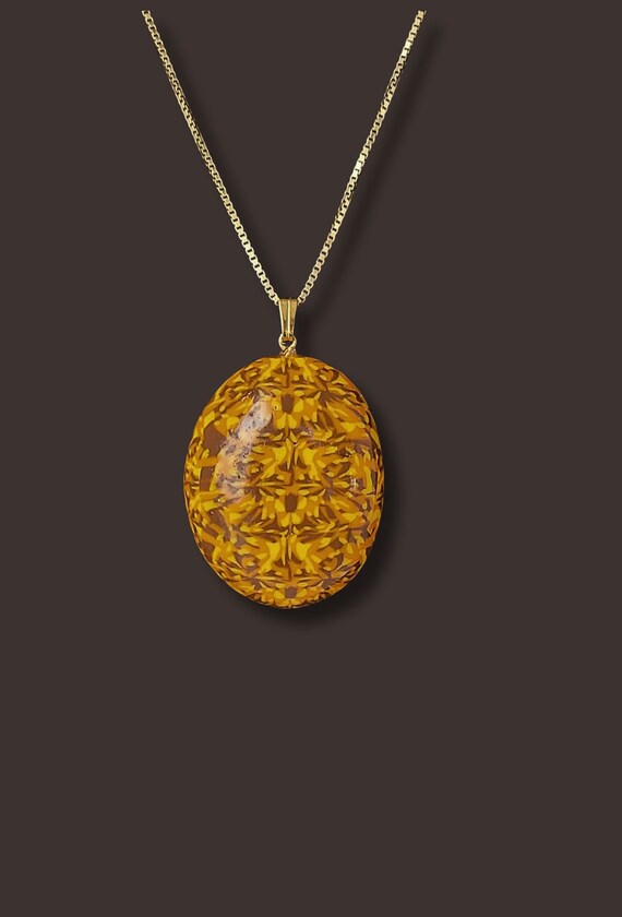 Orange and Brown Pendant Necklace