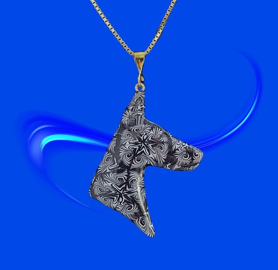 Doberman Necklace,  Black Paradox