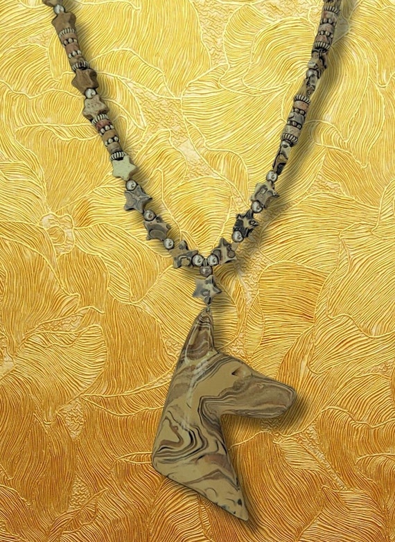 Leopard Jasper Doberman Necklace