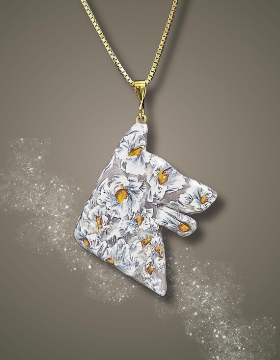 German Shepherd Daisy Pendant Necklace