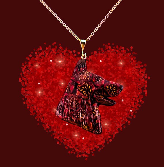 German Shepherd Necklace Pomegranate