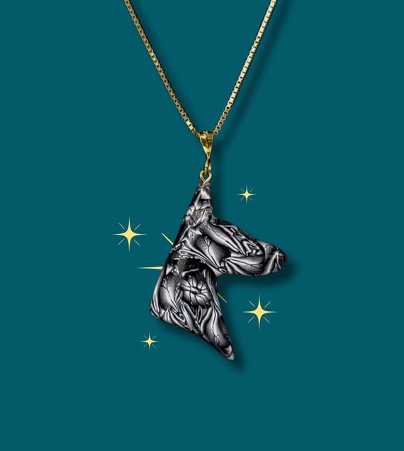 Black and White Doberman Necklace