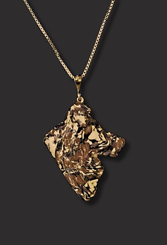 Shetland Sheepdog pendant necklace, marbled brown