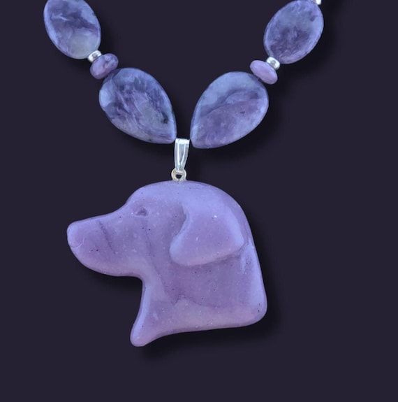Labrador Retriever Necklace Charoite