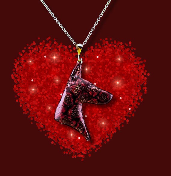 Doberman Necklace Pomegranate