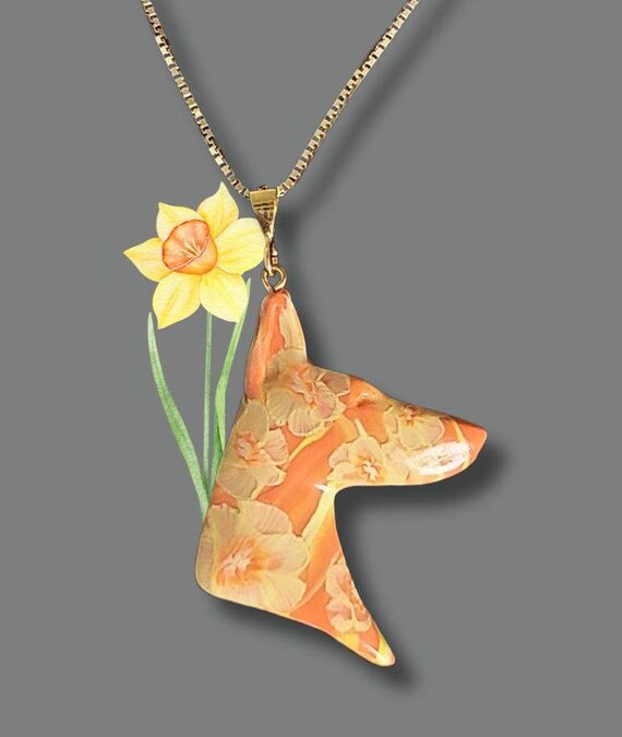Doberman Daffodil Necklace