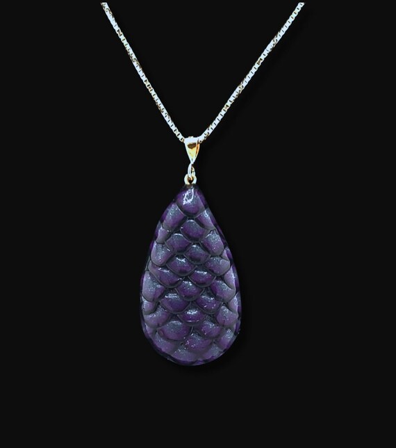Purple Dragonscale Pendant Necklace