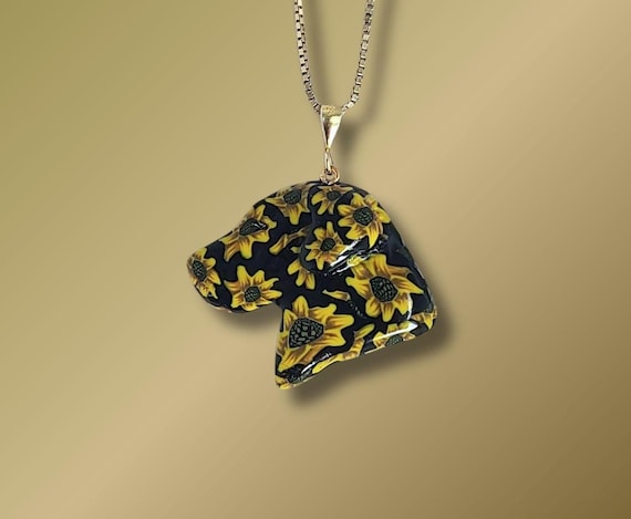 Labrador Retriever Sunflower Pendant Necklace