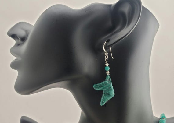 Doberman earrings Russian Amazonite