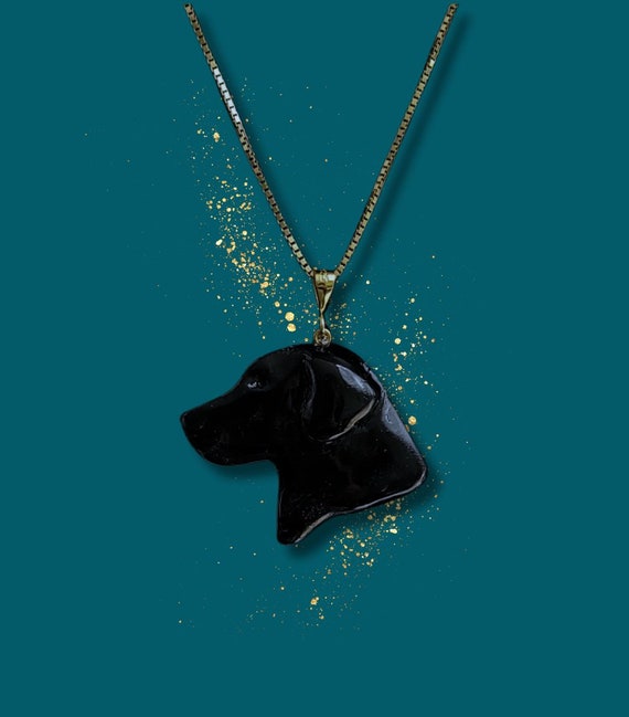 Black Labrador retriever pendant necklace