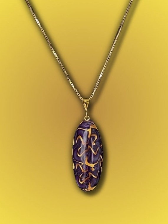 Purple and Gold Scarab Pendant
