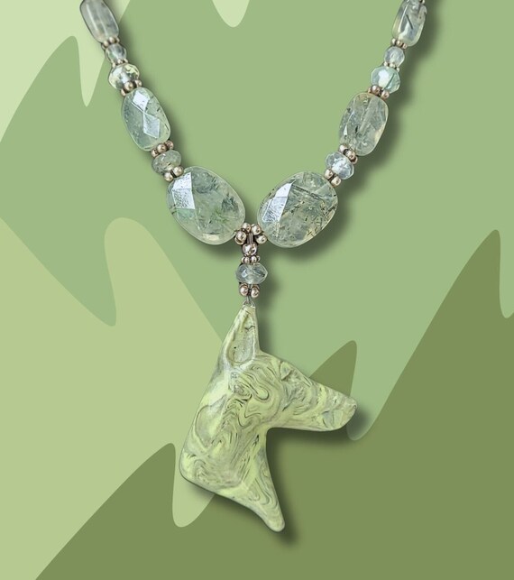 Prehnite Doberman Necklace