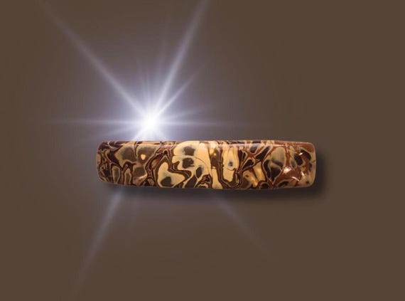 Mokume Gane Barrette, Super grip, Vintage Made in France clip