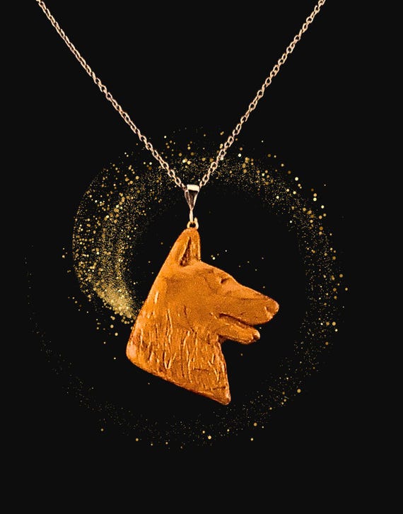 Gold German Shepherd Necklace