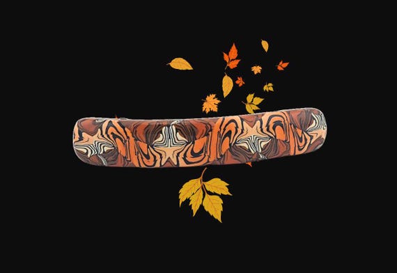 Fall colors barrette, super grip, Vintage Made in France clip
